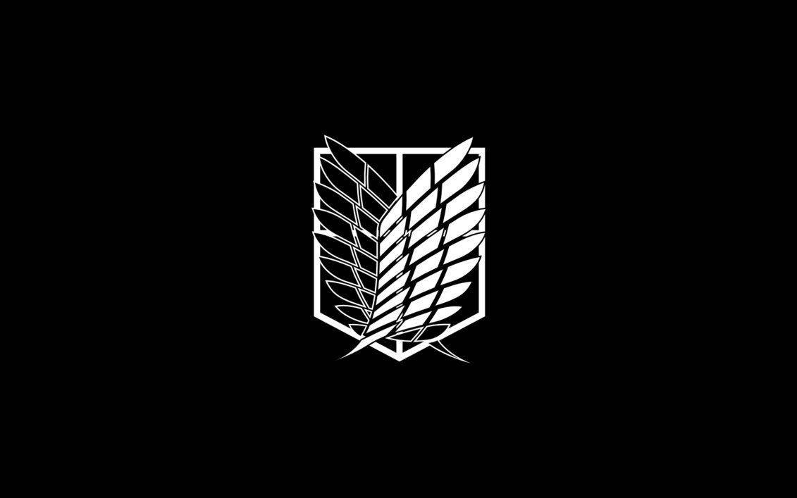 Black And White Attack On Titan Logo Wallpaper