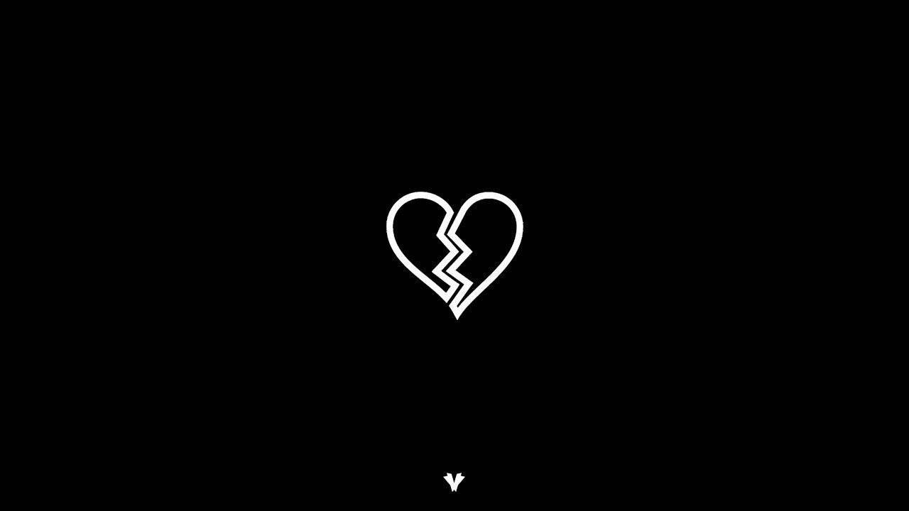 Black And White Broken Heart Wallpaper