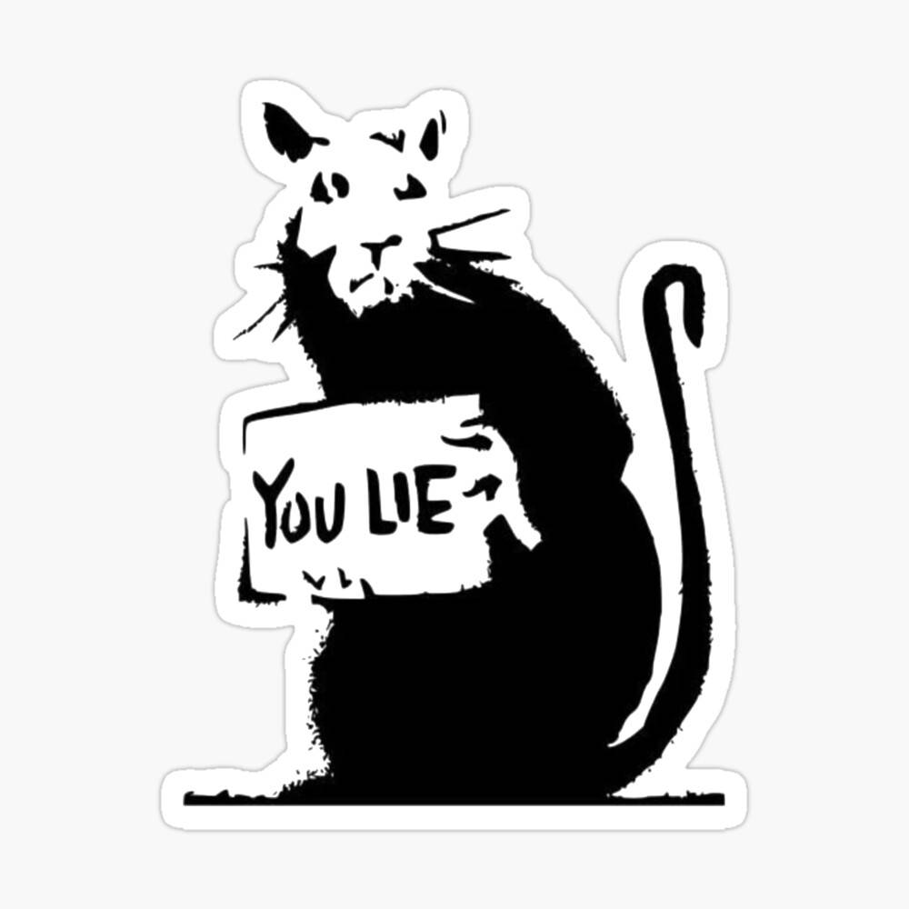 Black And White Graffiti Rat You Lie Banksy Wallpaper