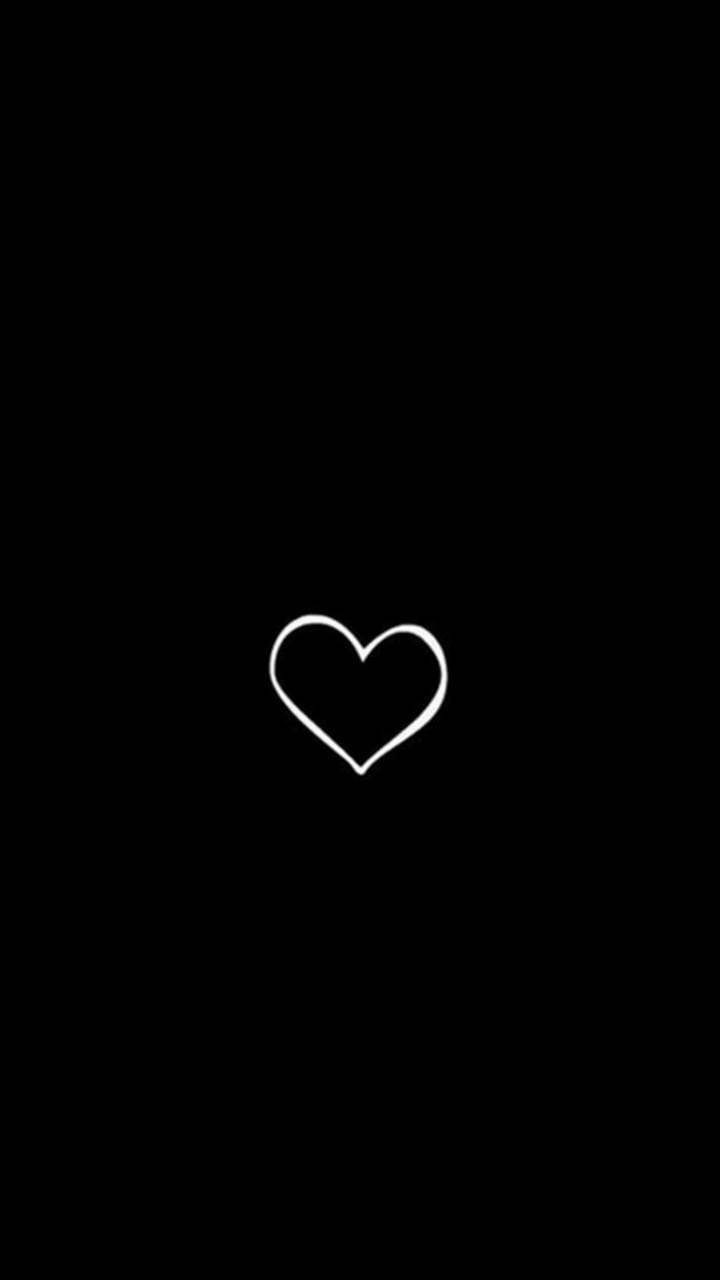 Black And White Heart Outline Wallpaper