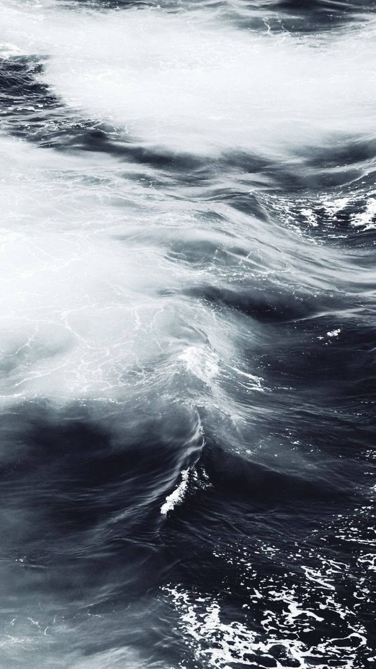 Black And White Iphone Ocean Wave Wallpaper