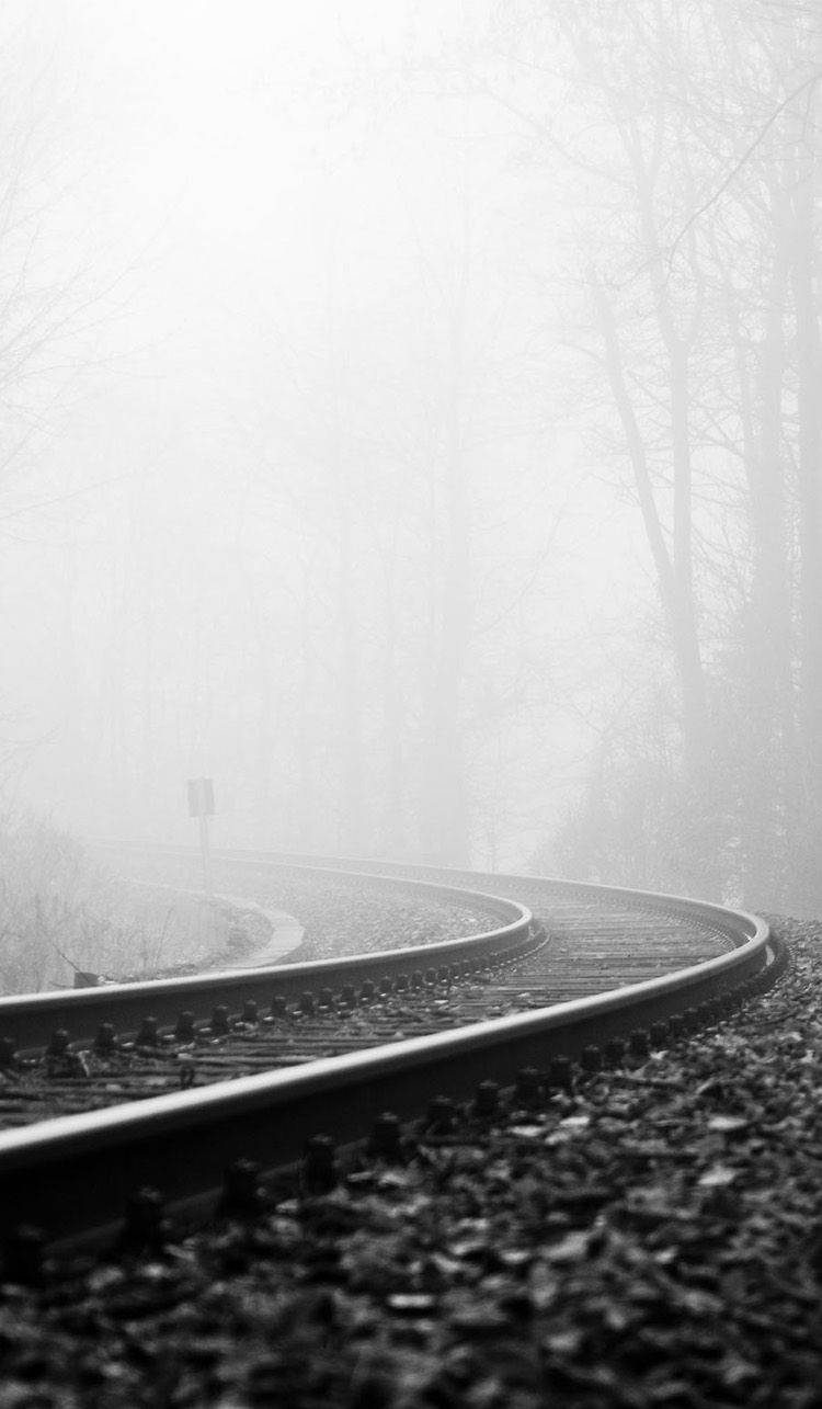 Black And White Iphone Railroad Wallpaper