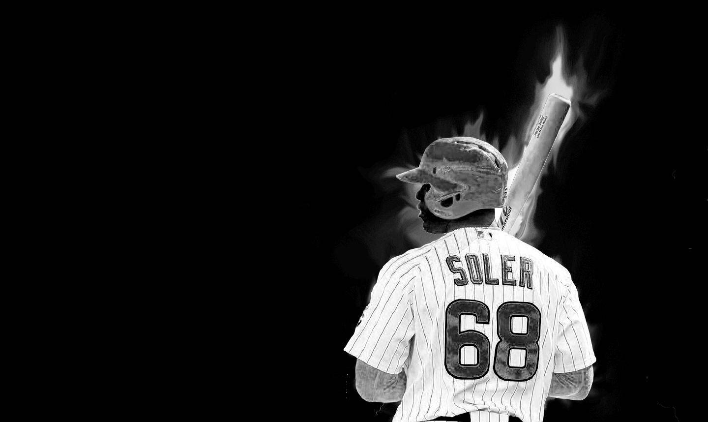 Black And White Jorge Soler Bat Wallpaper