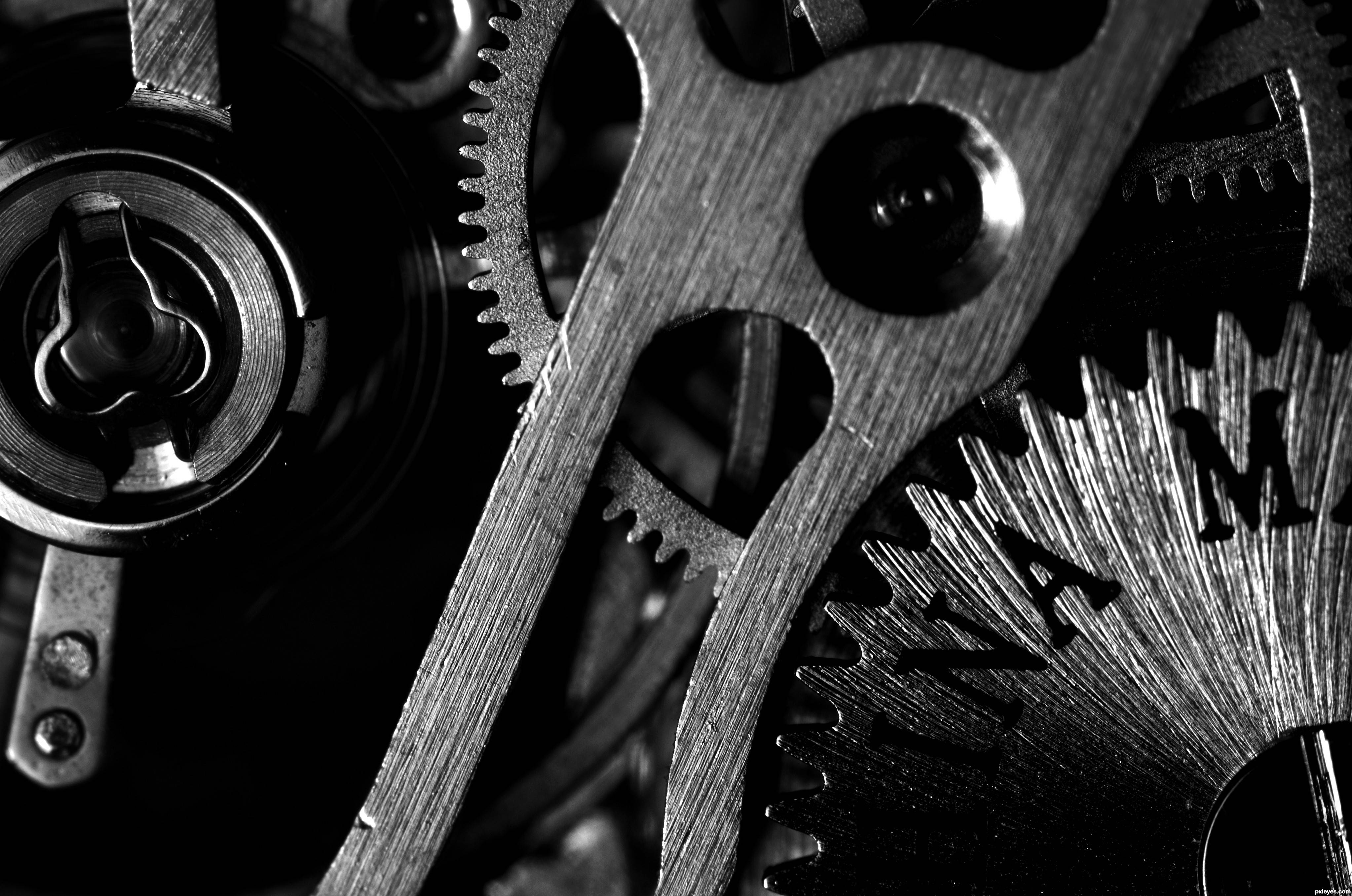 Black And White Photography Mechanism Wallpaper