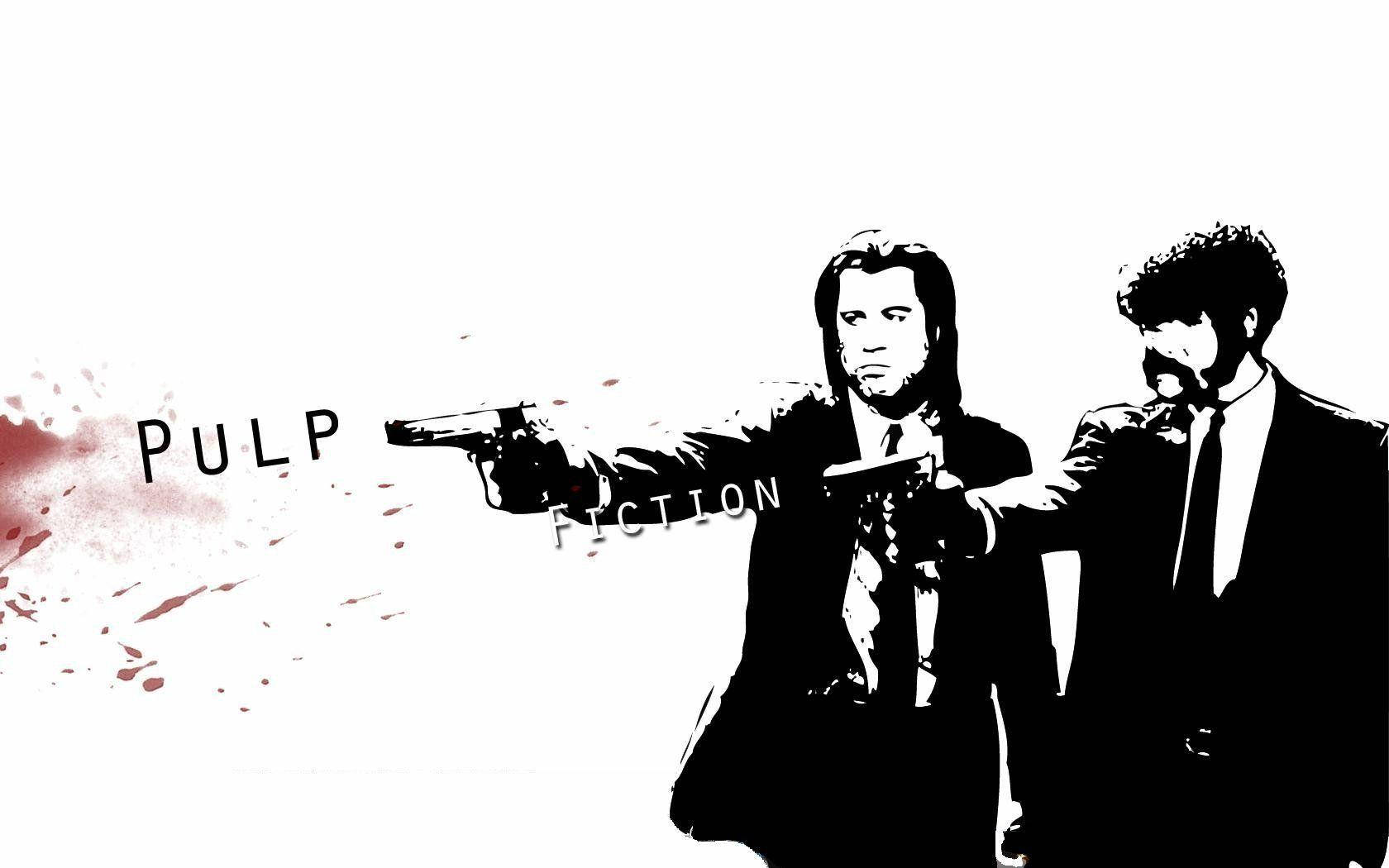 Black And White Pulp Fiction Vincent Vega Jules Winnfield Wallpaper