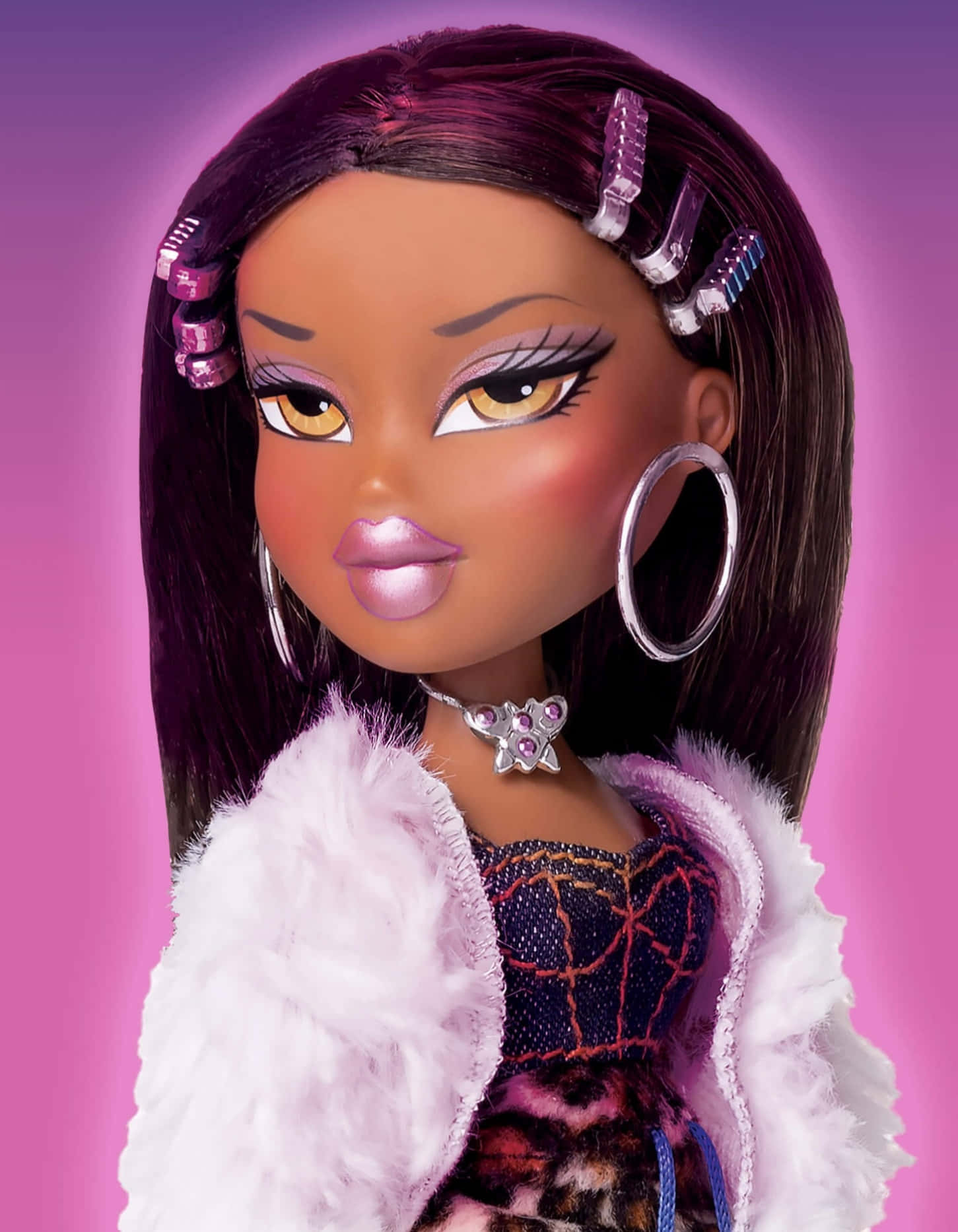 Black Bratz Aesthetic Pink And Purple Gradient Wallpaper