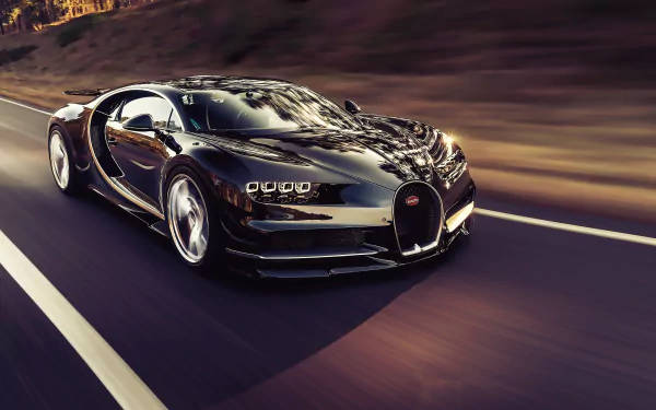 Black Bugatti Chiron 4k Wallpaper