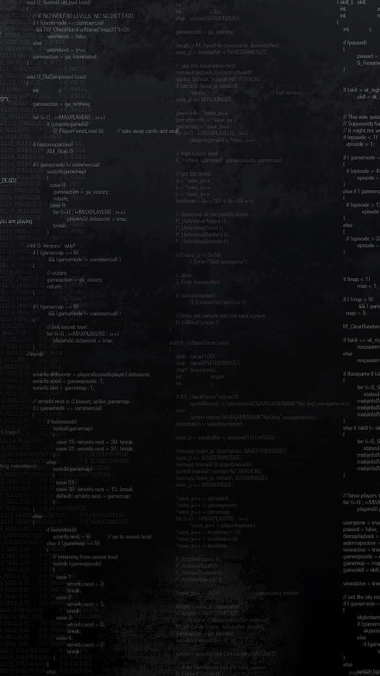 Black Code Iphone Wallpaper