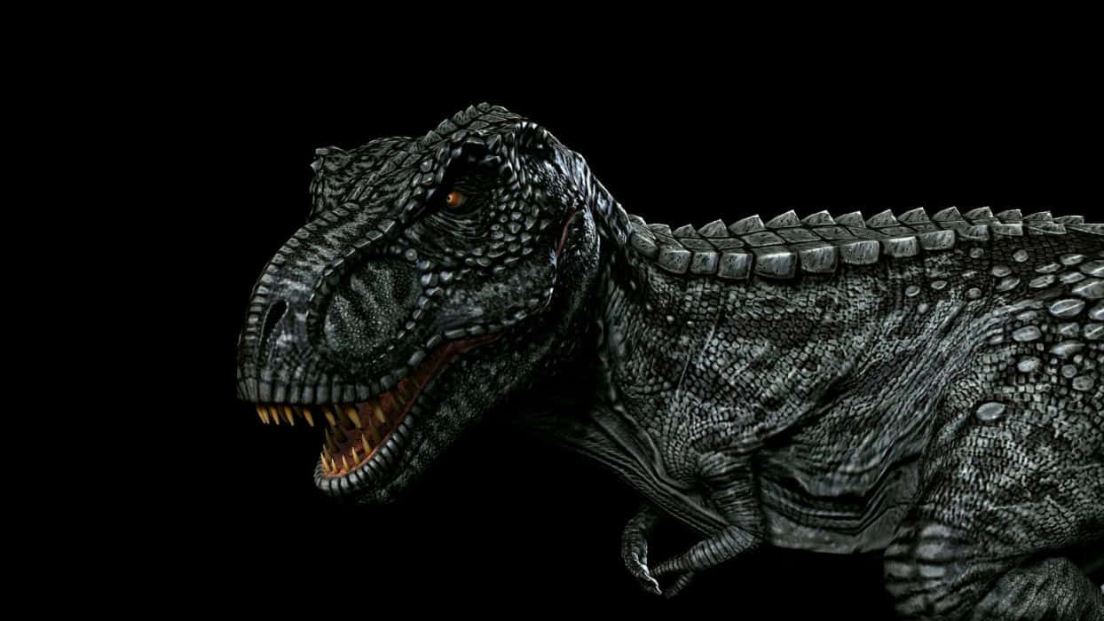 Black Dinosaur Fierce Fangs Wallpaper