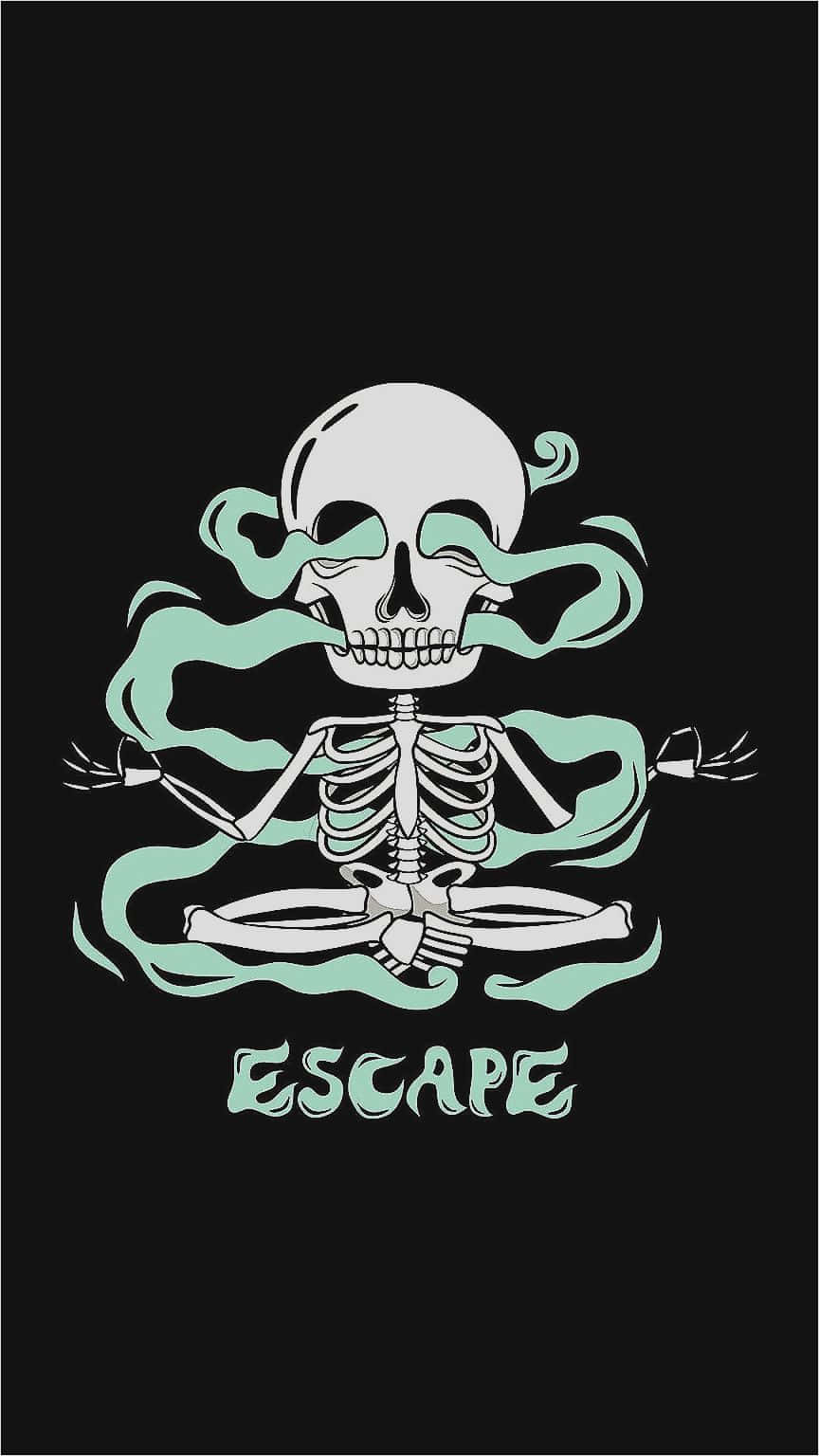Black Dope Skeleton Art Wallpaper