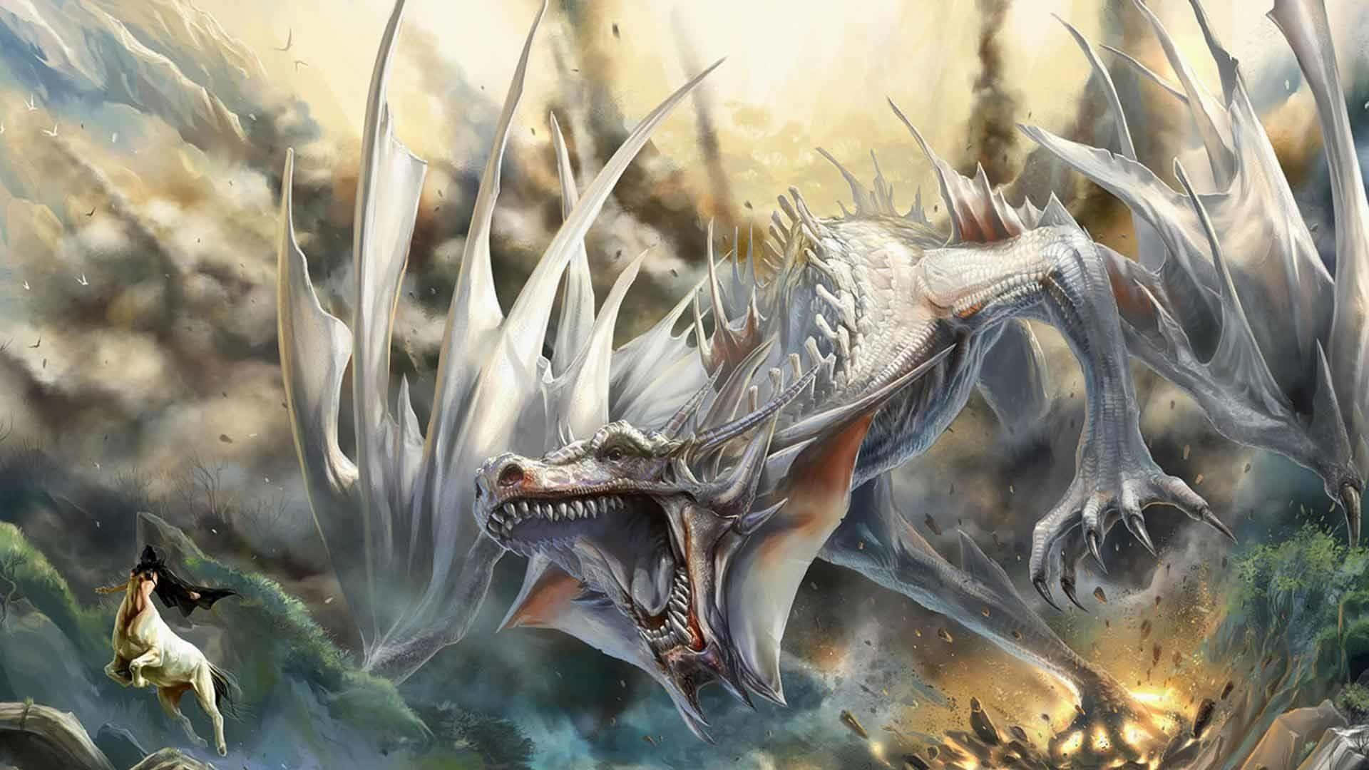 Black Dragon Hunting A Meal Wallpaper