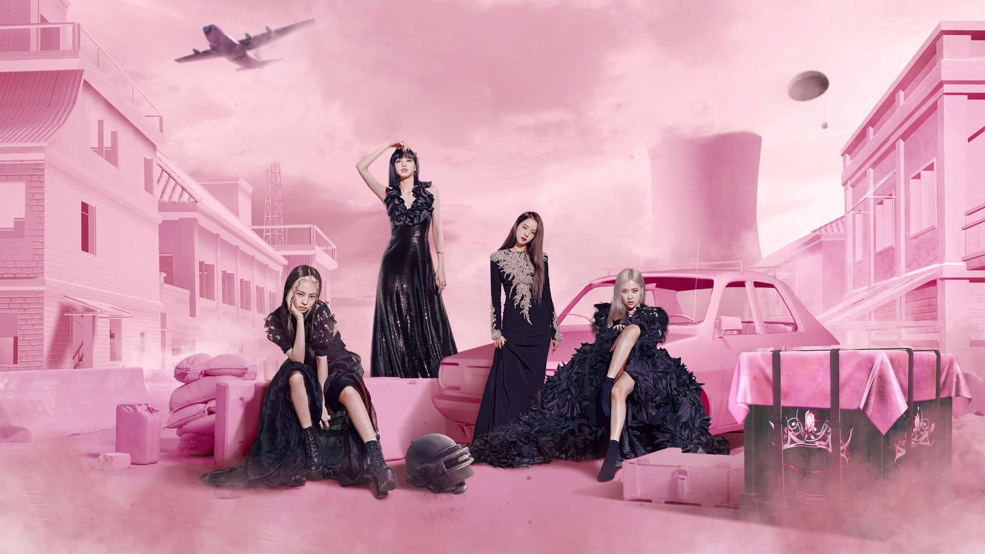 Black Dresses Blackpink Desktop Wallpaper