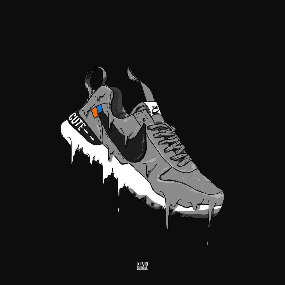 Black Drippy Gray Shoes Wallpaper