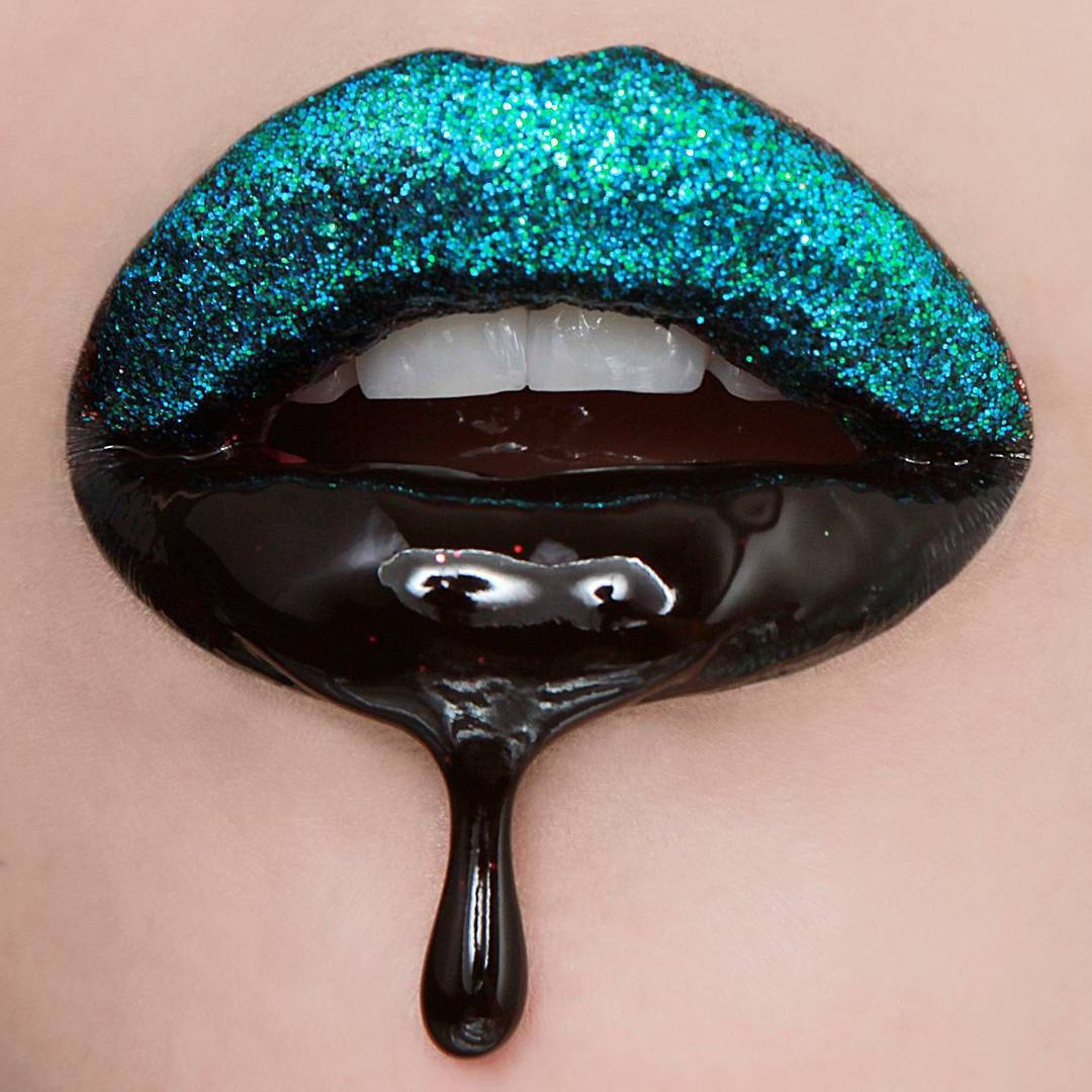 Black Drippy Lipstick Wallpaper