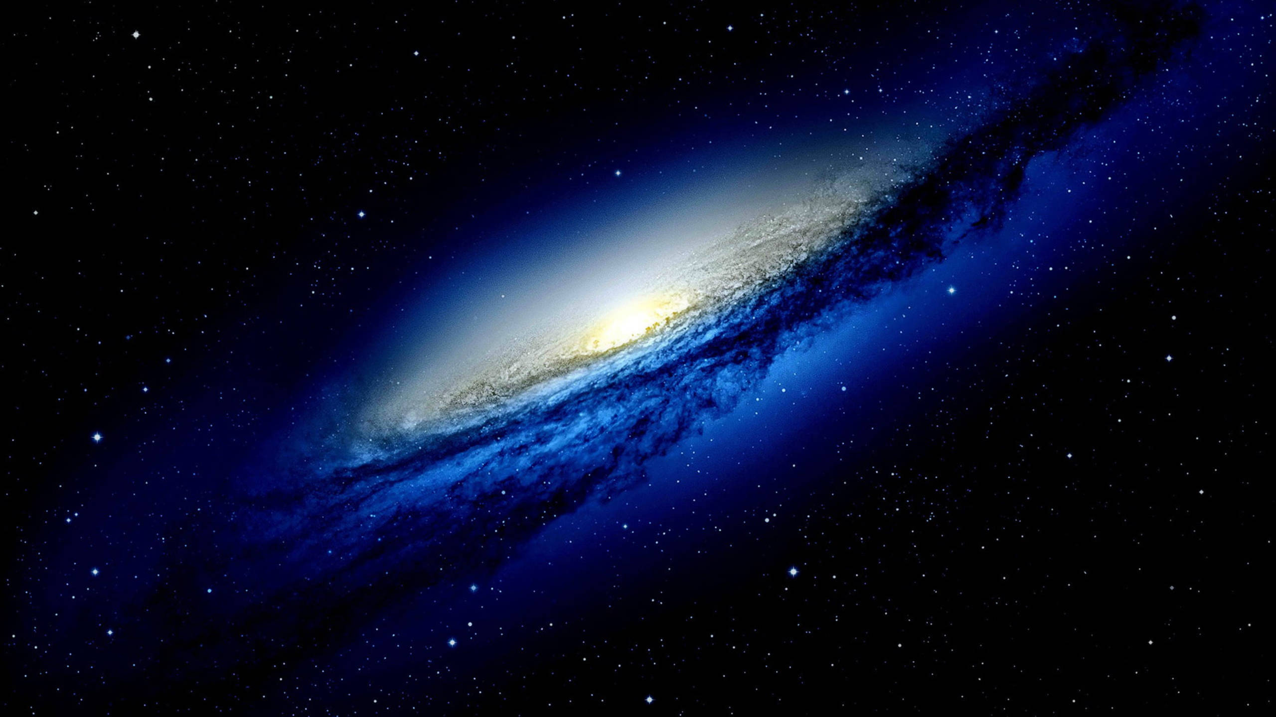 Black Galaxy Glowing Blue Wallpaper