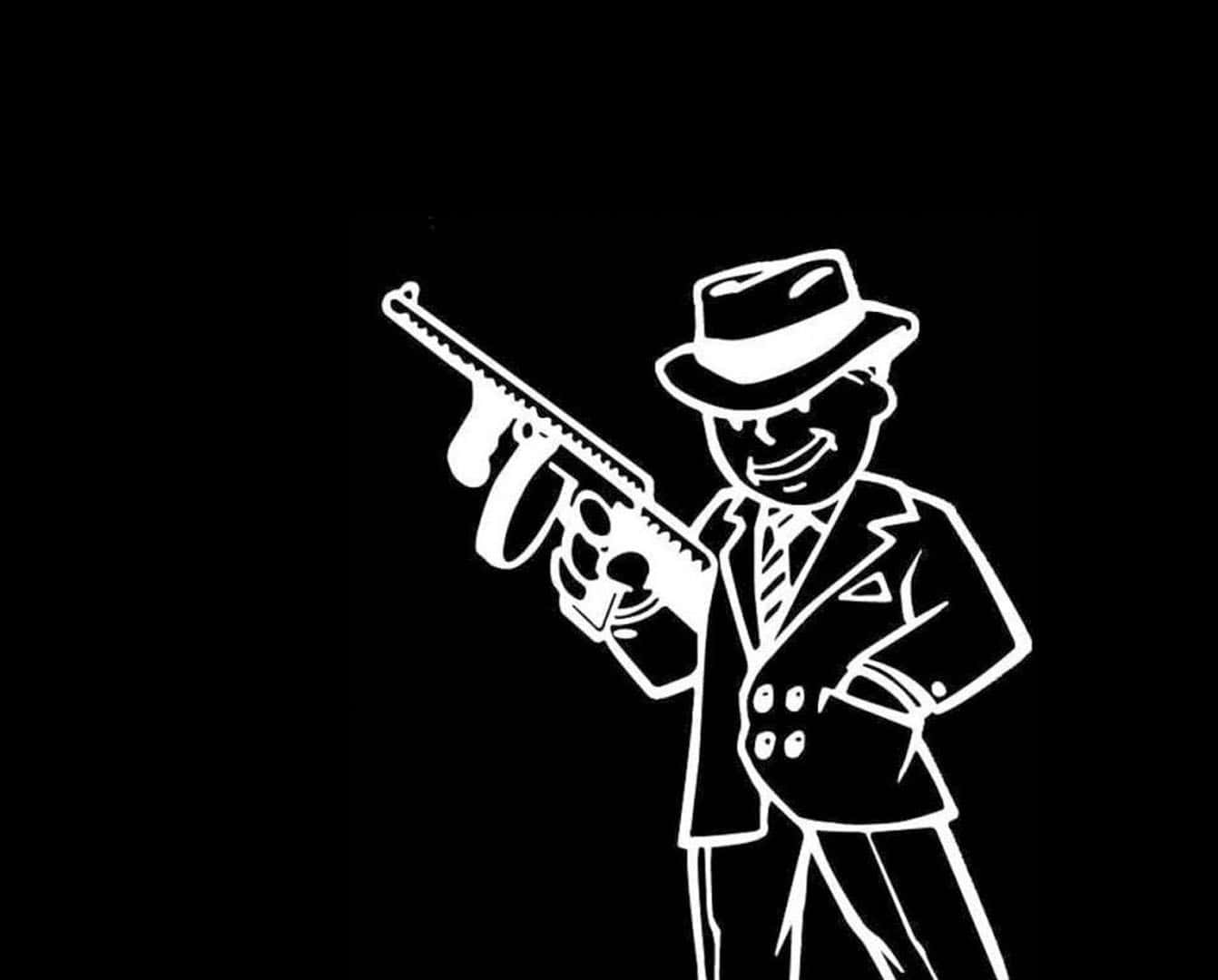 Black Gangster Silhouette Wallpaper