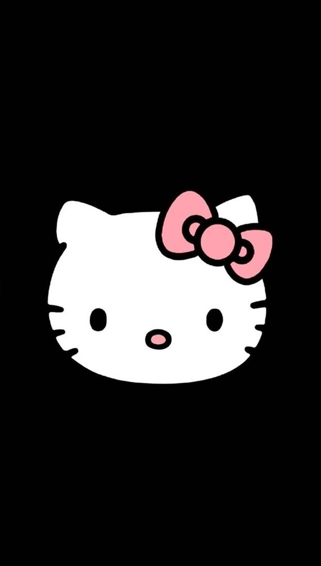 Black Hello Kitty Cartoon Drawing Wallpaper