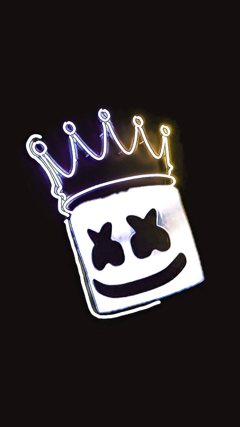 Black Marshmello With Crown Wallpaper