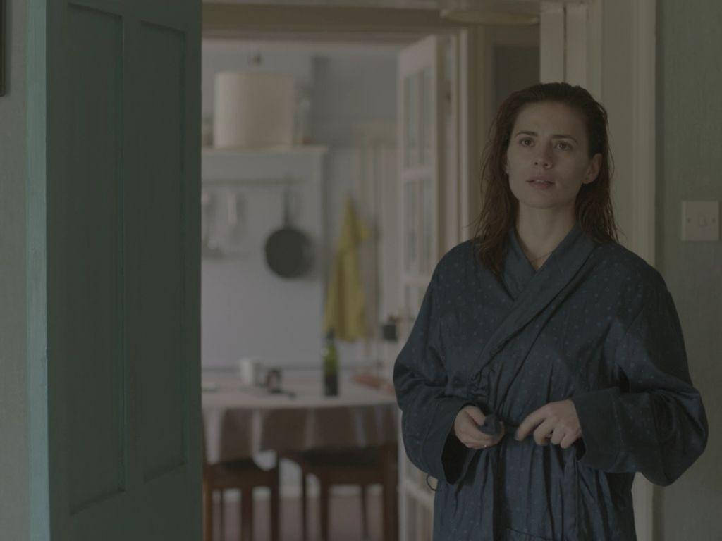 Black Mirror Girl Wearing Bathrobe Wallpaper