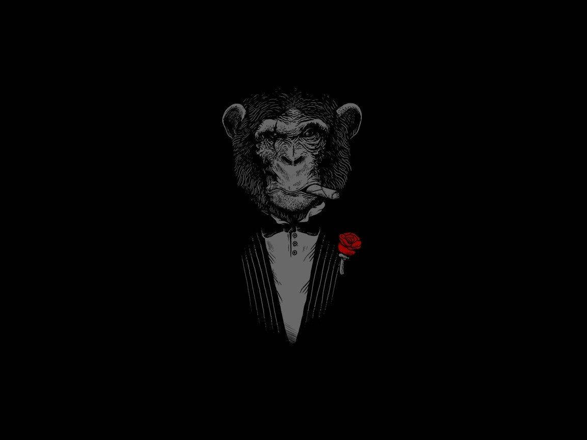 Black Monkey In Suit Wallpaper