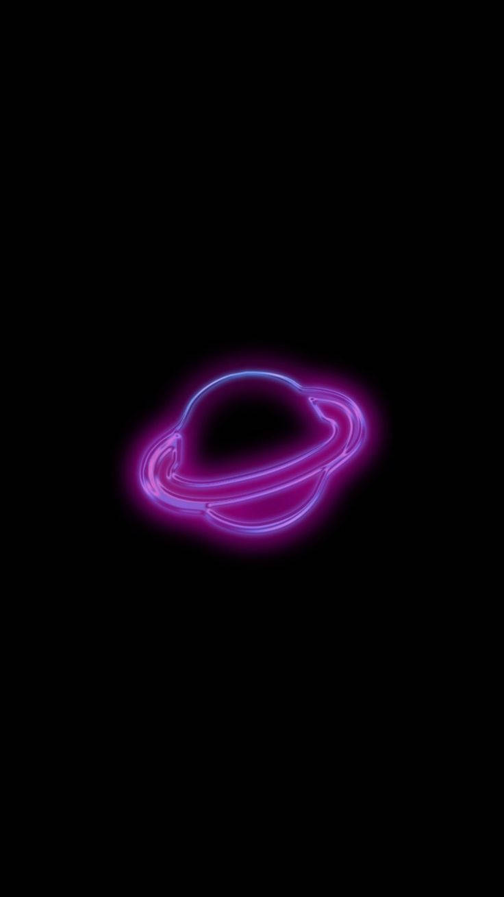 Black Neon Aesthetic Planet Wallpaper