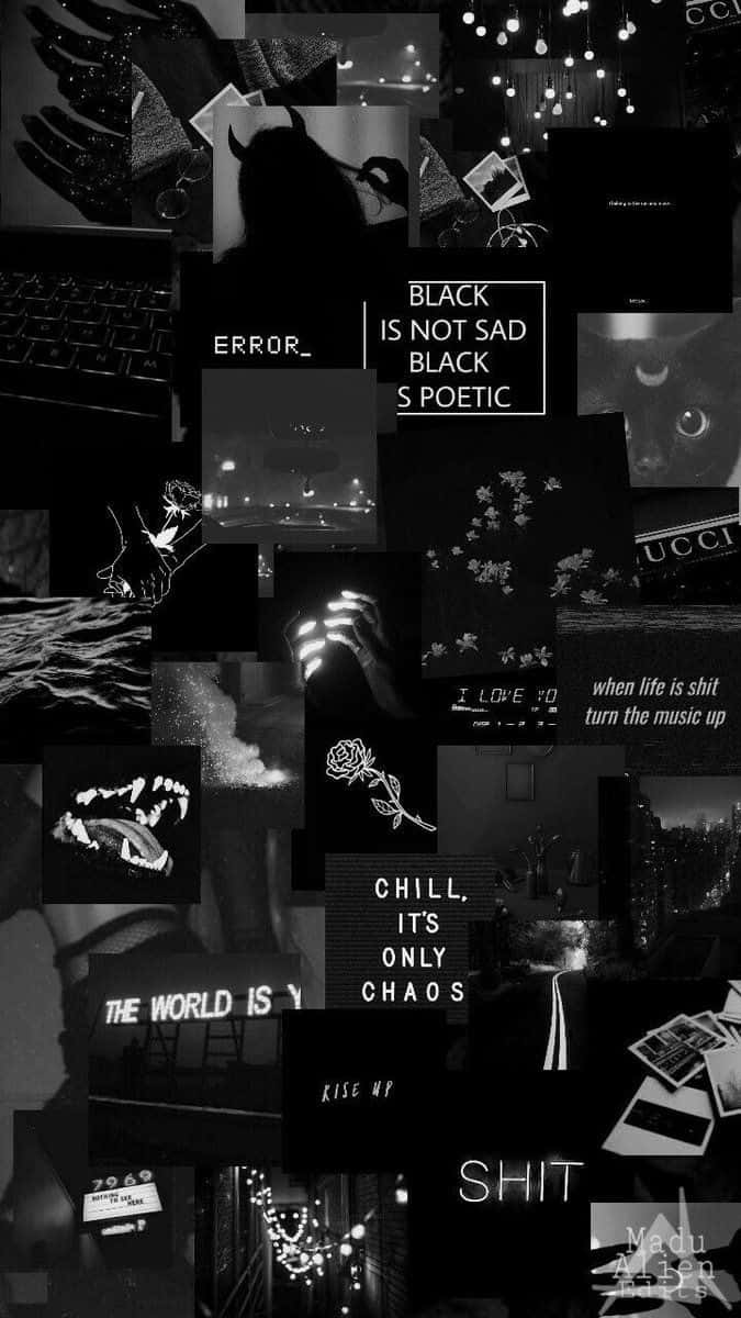 Black Retro Collage Art Wallpaper