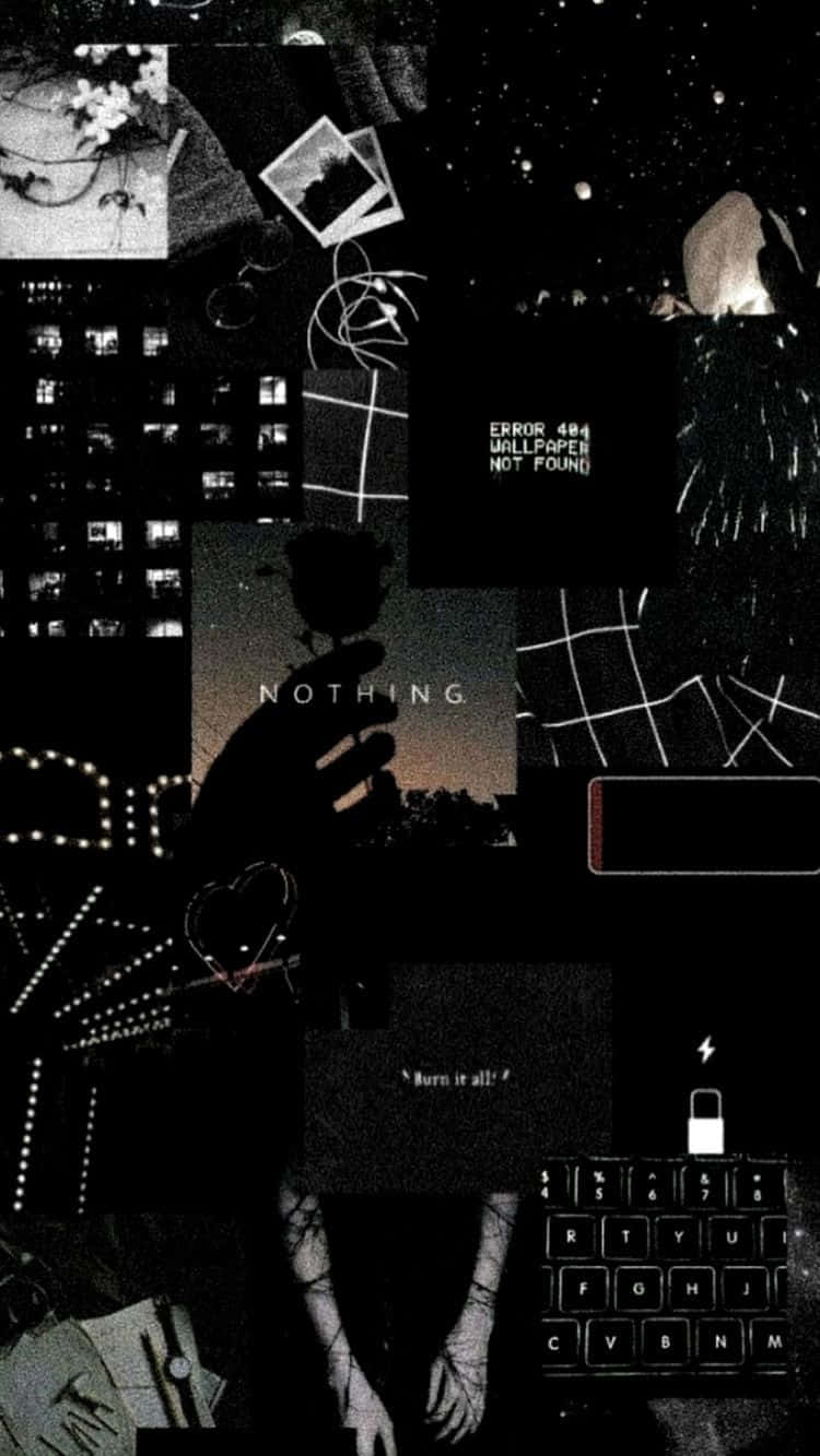 Black Retro Photomontage Wallpaper