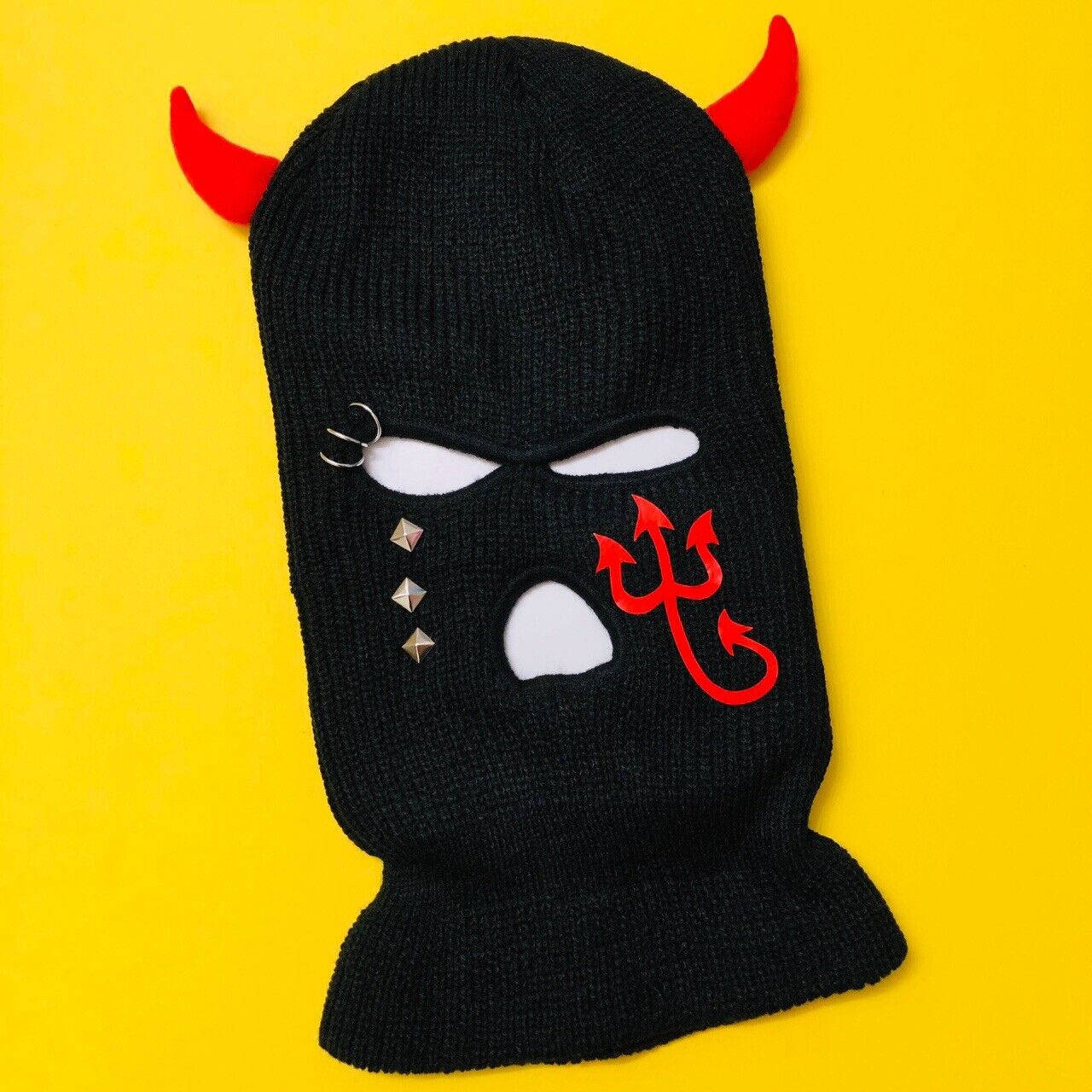 Black Ski Mask With Horns Wallpaper