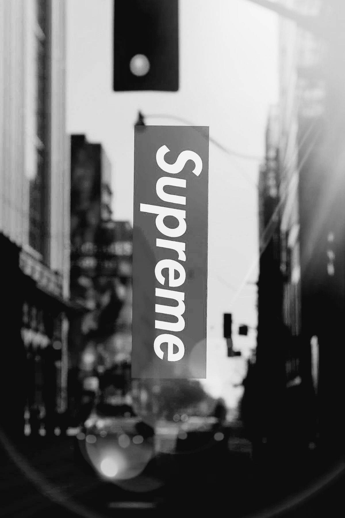 Black Supreme Greyscale Wallpaper