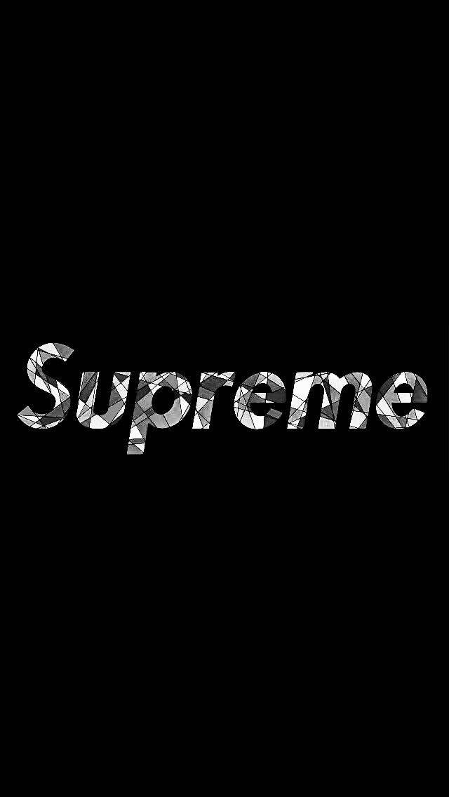 Black Supreme With Geometric Lines Wallpaper