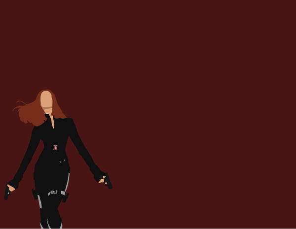 Black Widow Minimalist Art Wallpaper