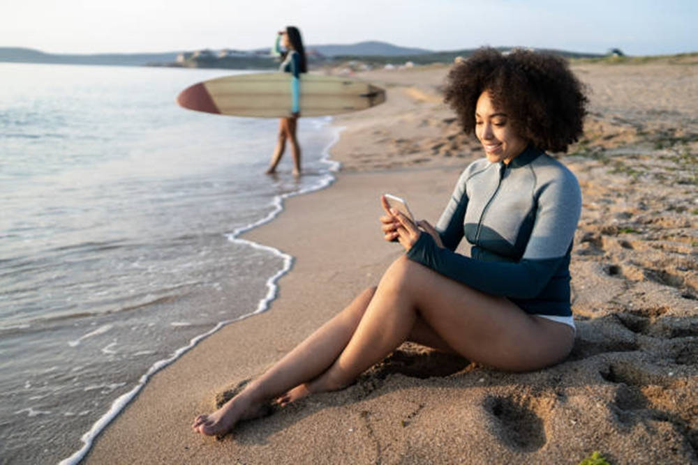 Black Woman In Bikini Phone Wallpaper