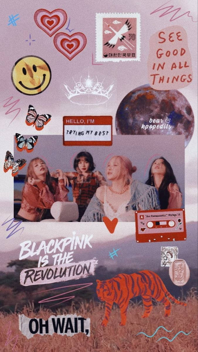 Blackpink Aesthetic Stickers Wallpaper