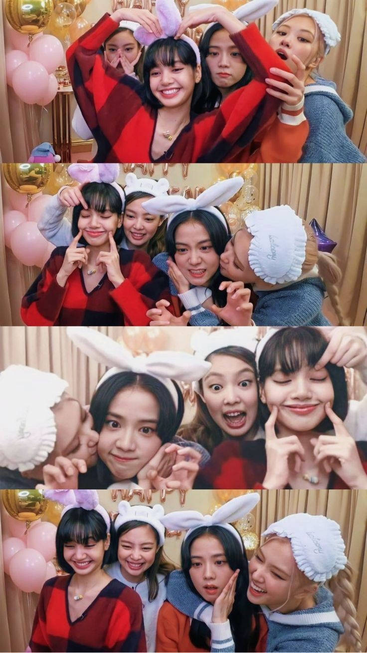 Blackpink Cute Group Photo Vlive Wallpaper