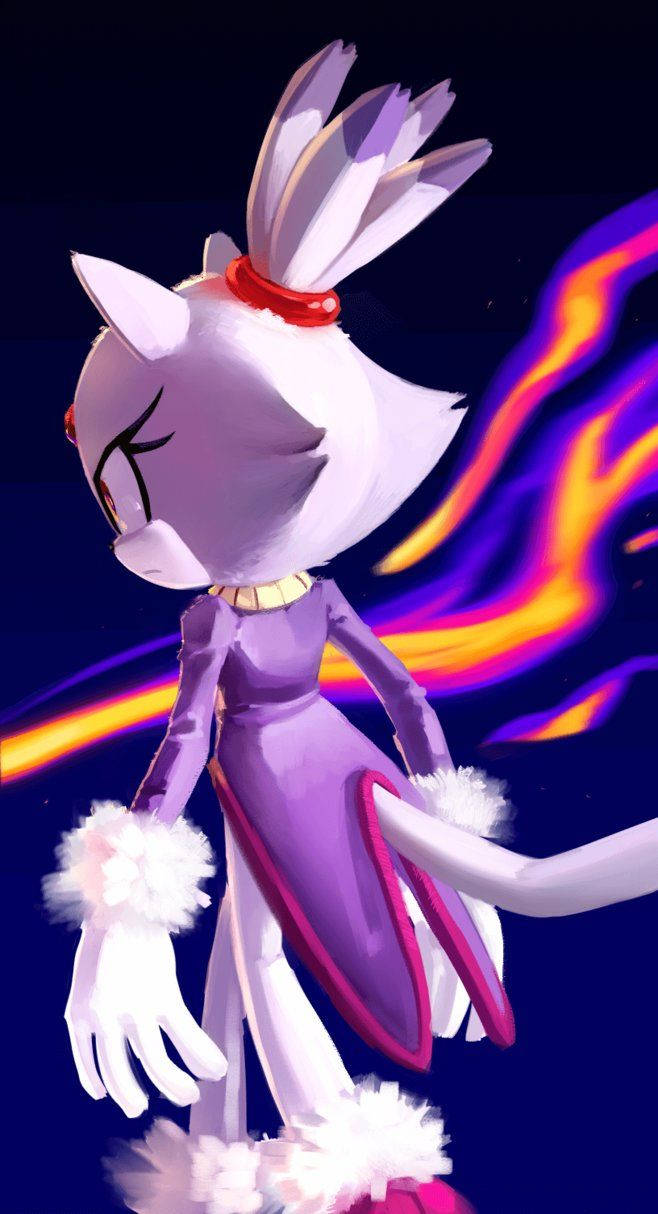 Blaze The Cat Cartoon Poster Wallpaper