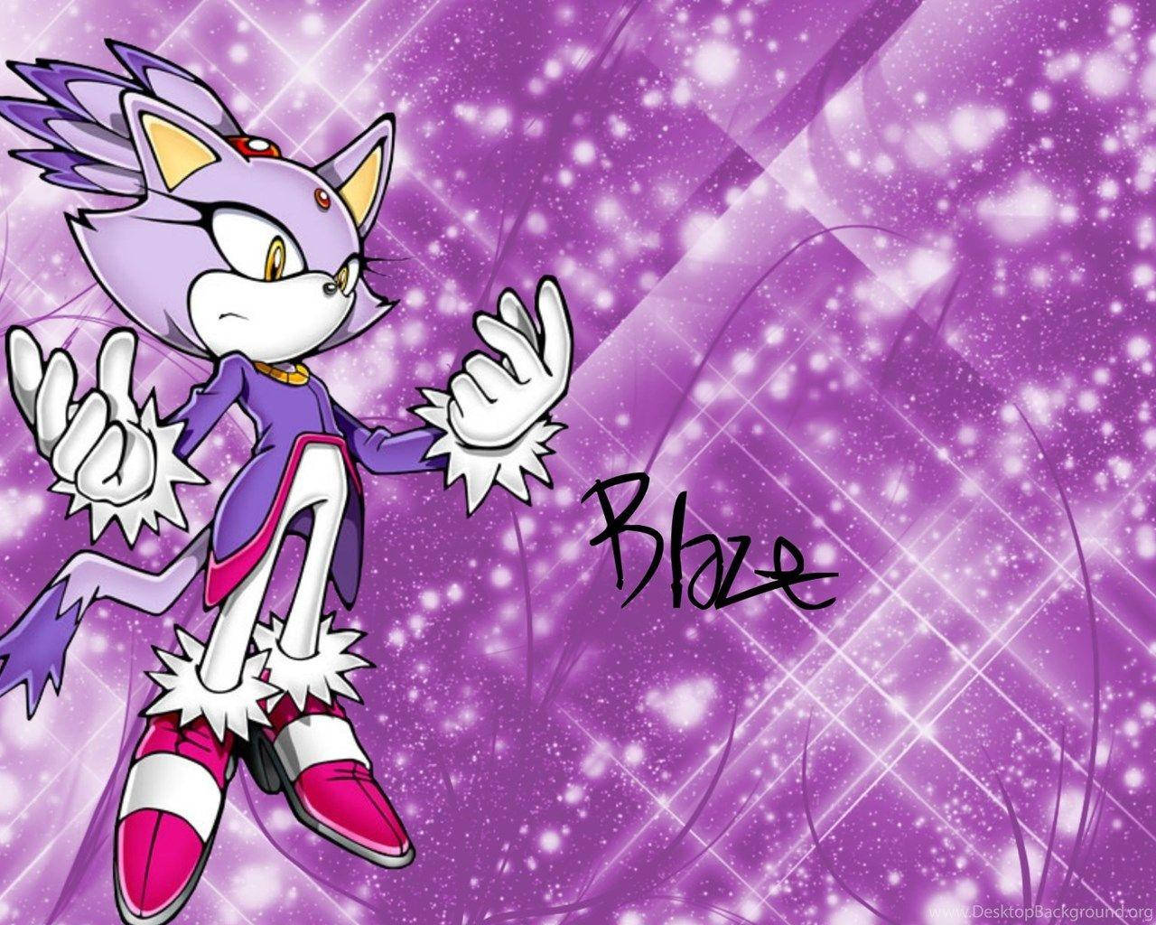 Blaze The Cat Sparkles Fan Art Wallpaper