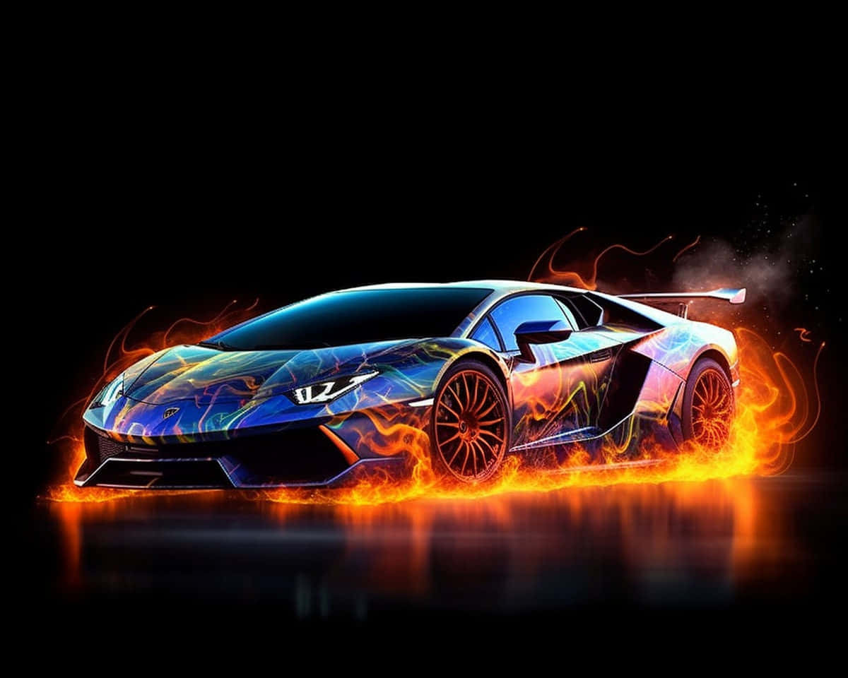 Blazing Lamborghini Artwork Wallpaper