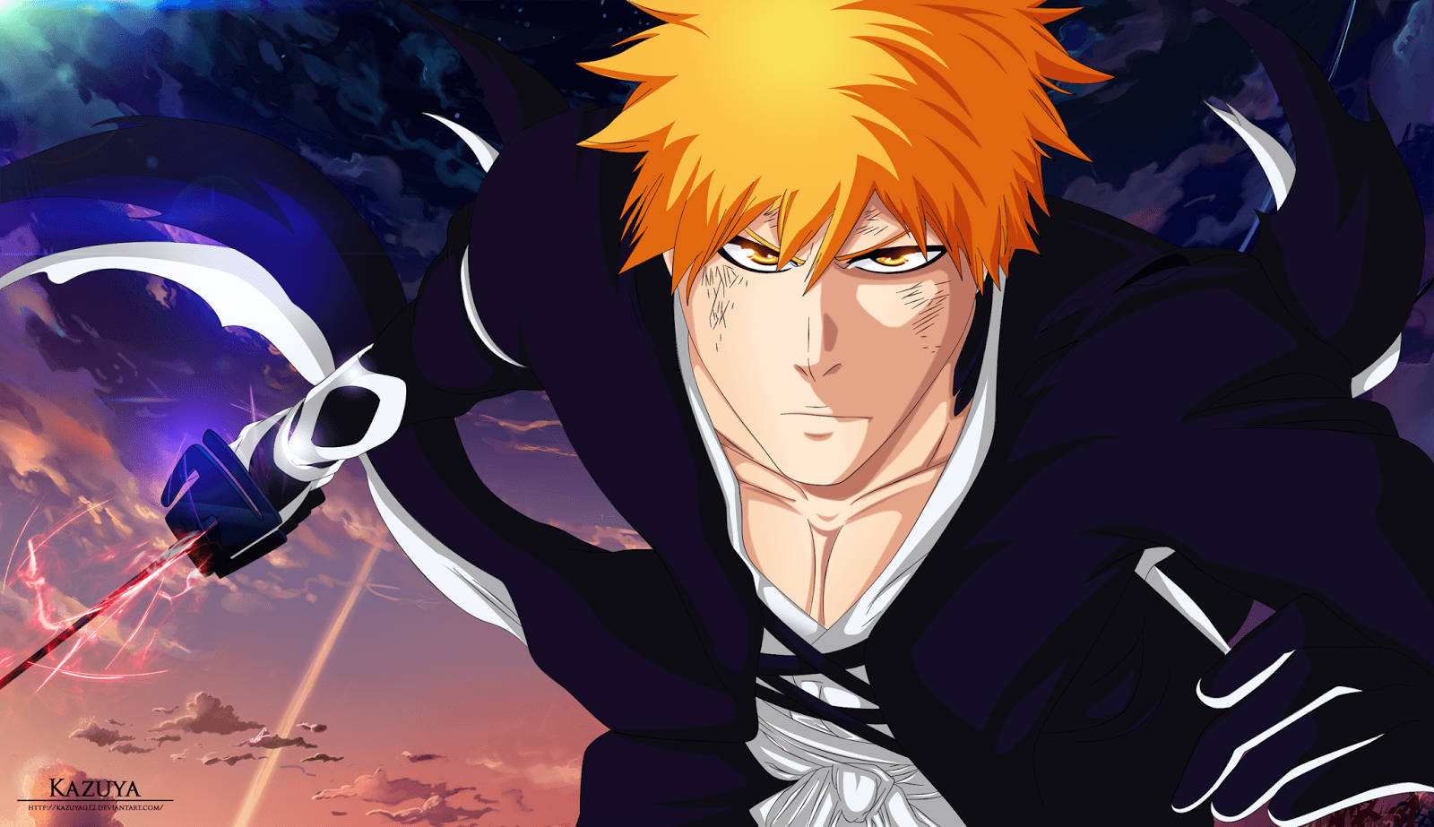 Bleach Ichigo Glowing Sword Wallpaper