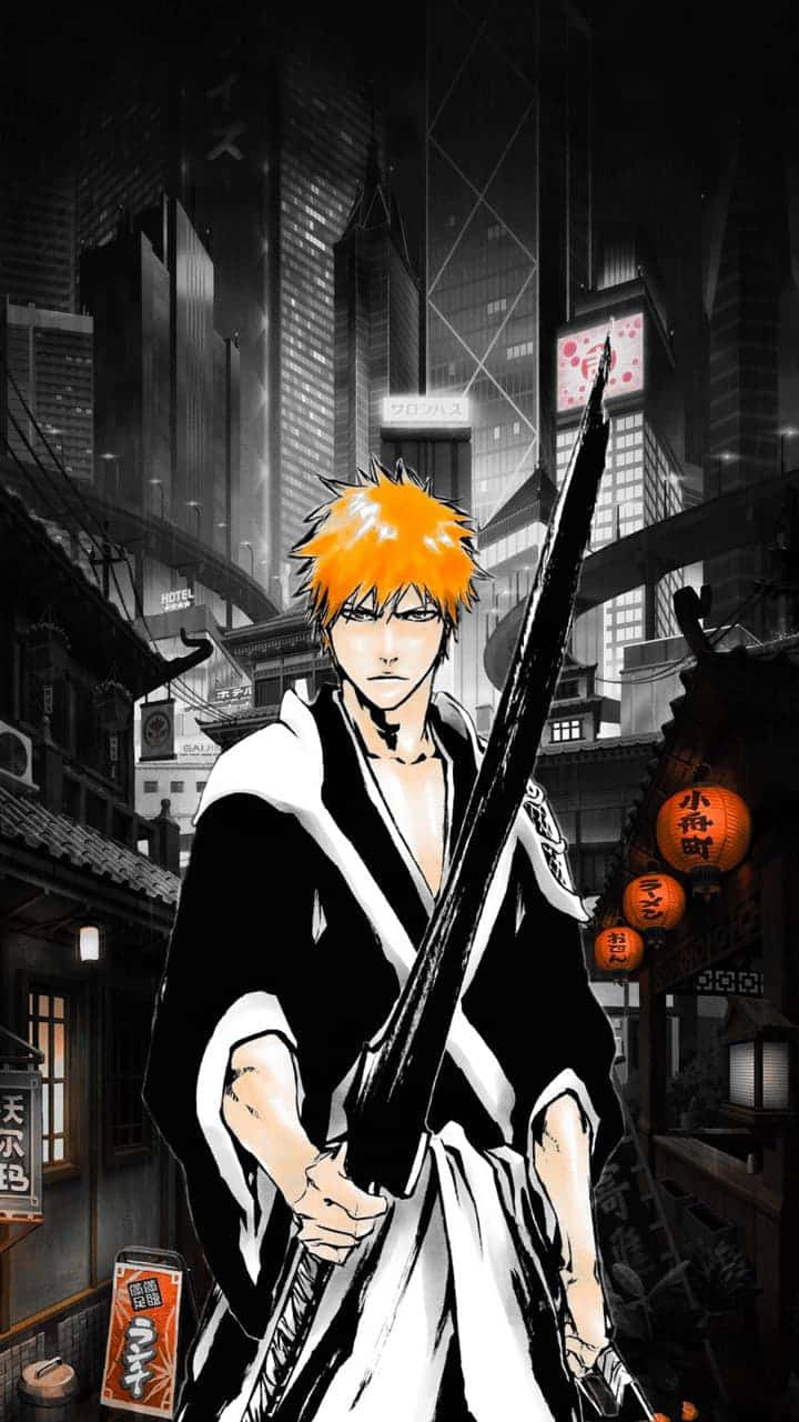 Bleach Phone With A Dark City Wallpaper