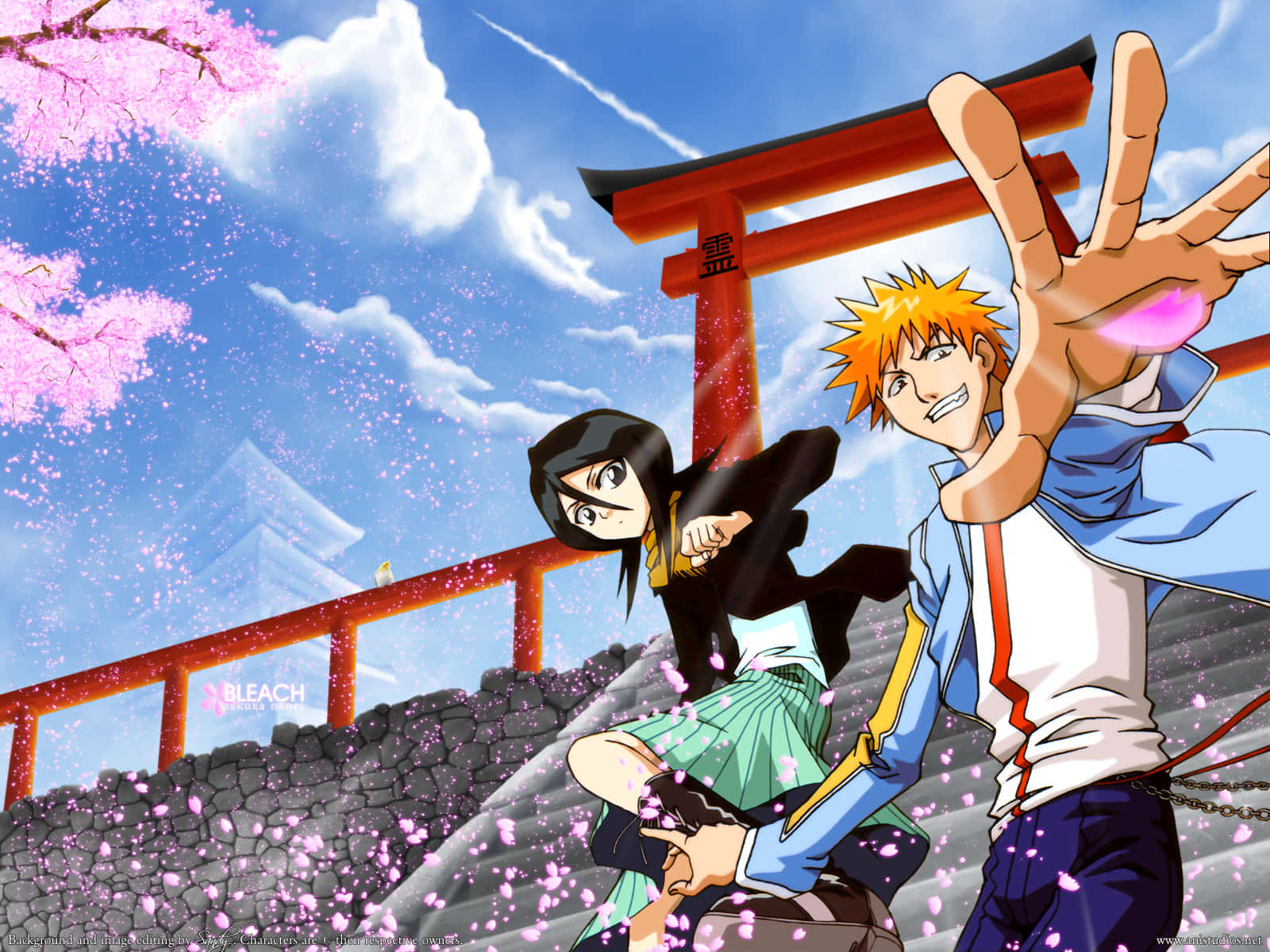 Bleach Phone With Rukia And Ichigo Wallpaper