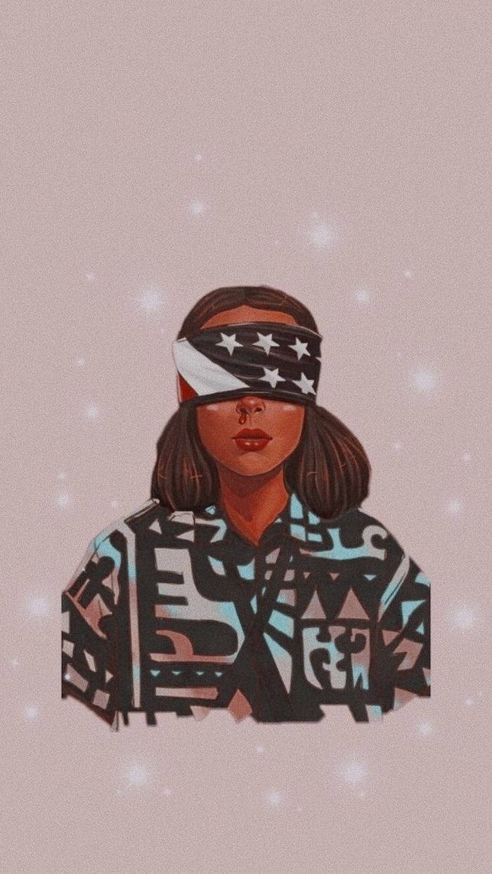 Blindfold Aesthetic Stranger Things Eleven Digital Drawing Wallpaper