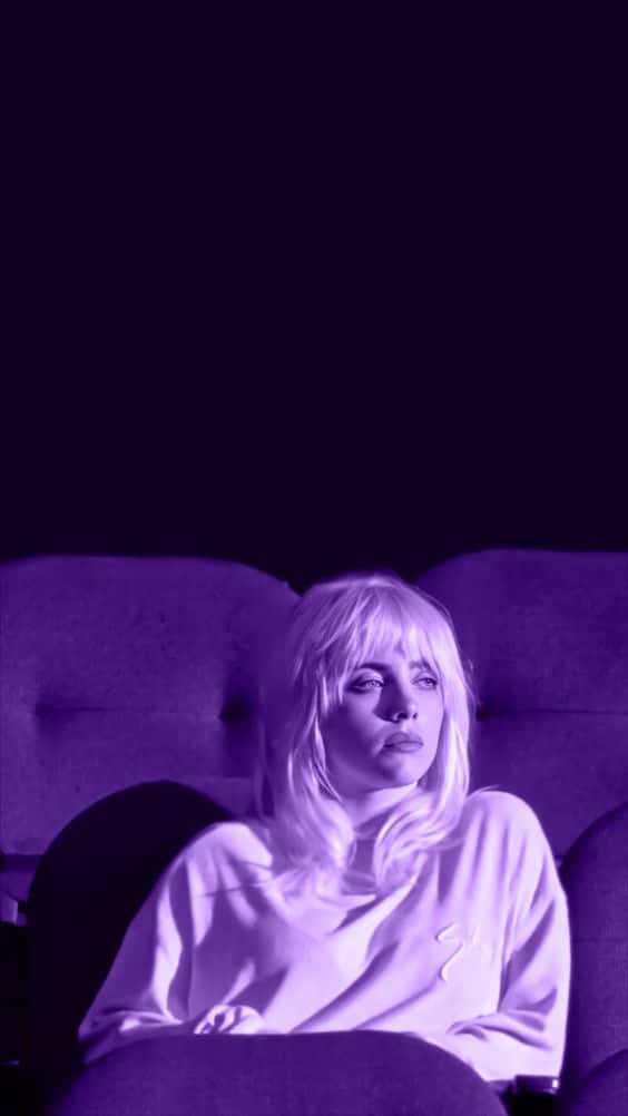 Blonde Bangs Billie Eilish Purple Wallpaper