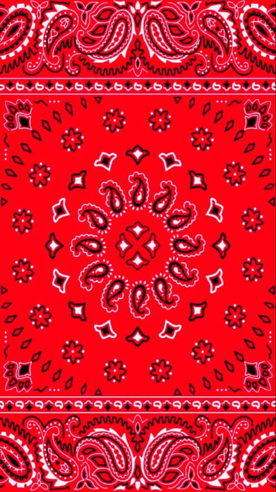 Blood Gang Radial Red Paisley Pattern Wallpaper