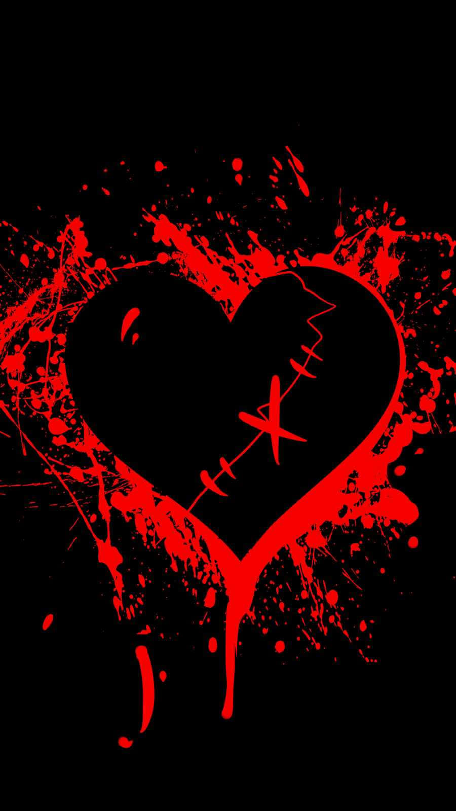 Bloody Broken Heart Aesthetics Wallpaper