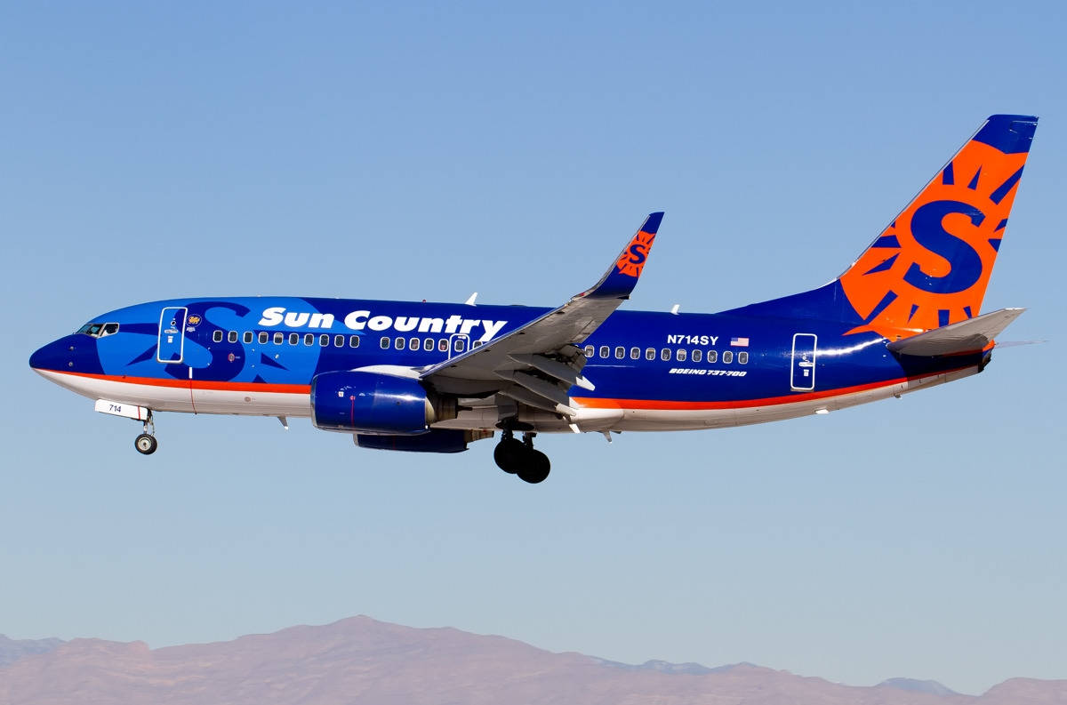 Blue Aircraft Boeing 737 Sun Country Wallpaper