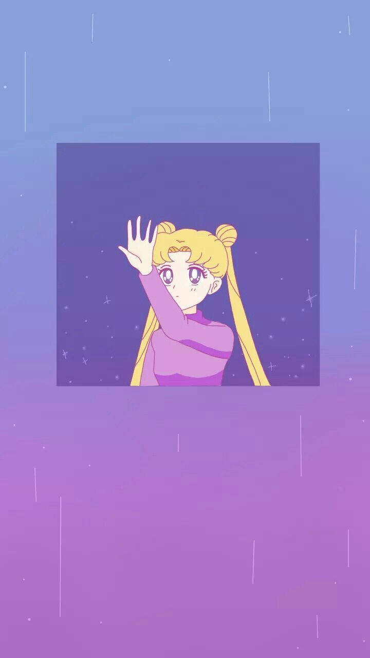 Blue And Purple Gradient Sailor Moon Iphone Wallpaper