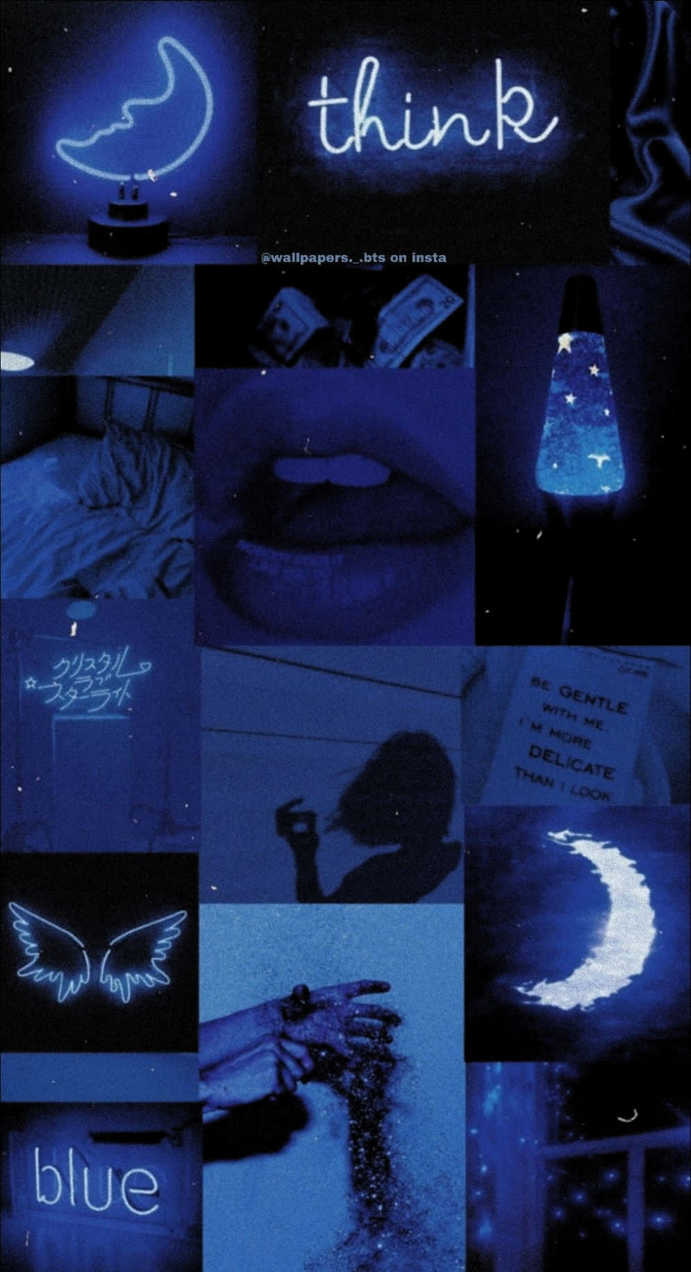 Blue Baddie Wings And Think Wallpaper