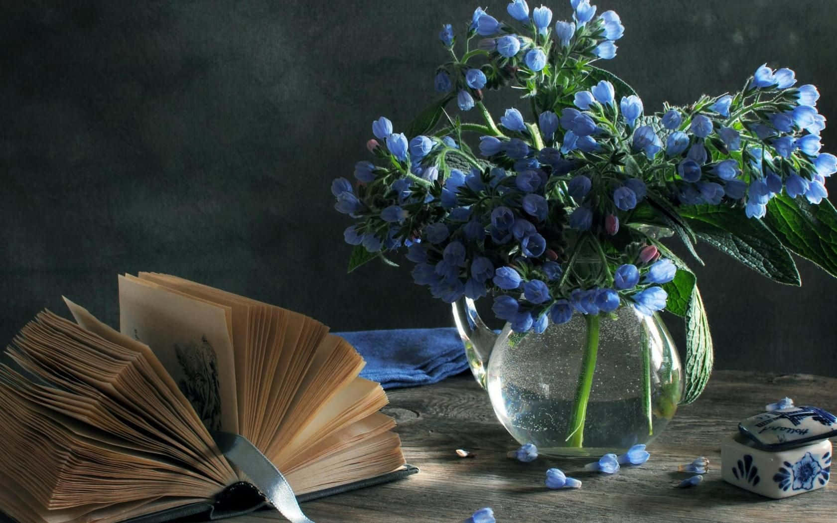 Blue Bell Book Still Life Wallpaper