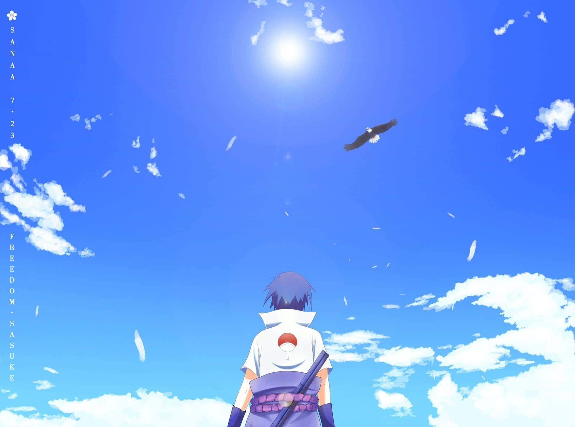 Blue Birds And Sky Sasuke Wallpaper