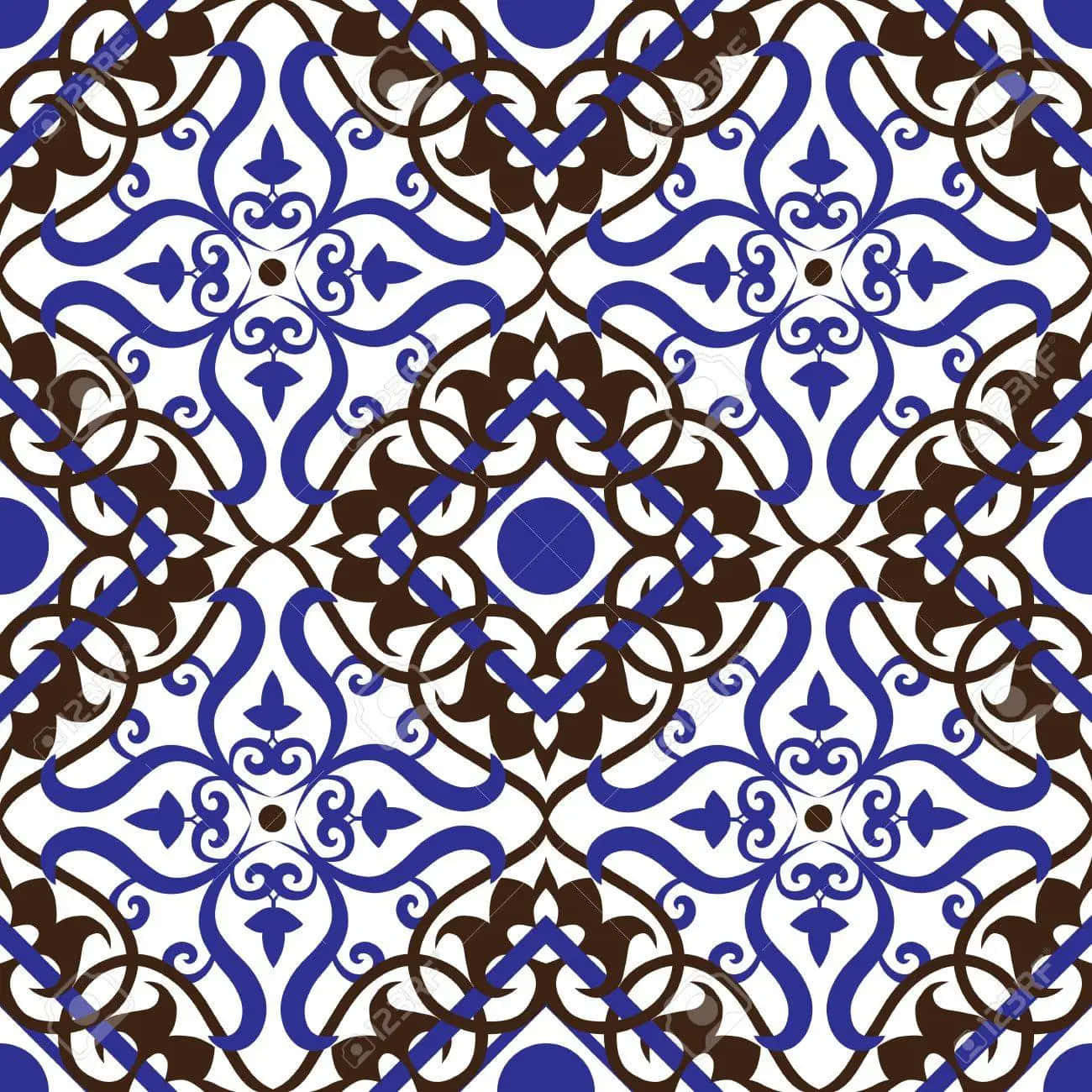 Blue Celtic Irish Diamond Patterns Wallpaper